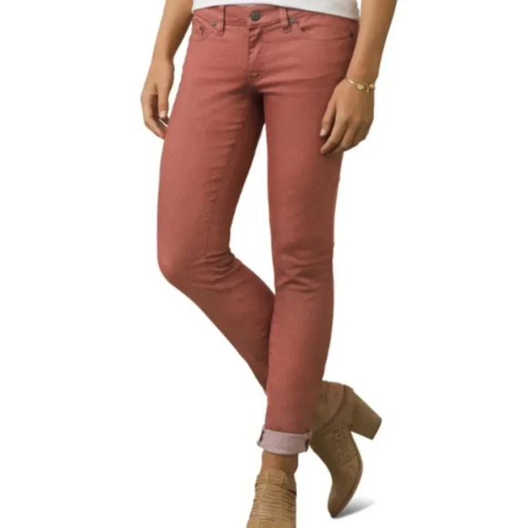 Prana Womens  28 Organic Cotton Kara Jean In Salmon Color - Picture 1 of 15